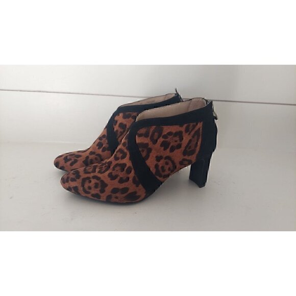 LifeStride Shoes - LifeStride Womens Glamour Leopard Ankle Boots Brown Black Pointed Toe/NWOB, Size